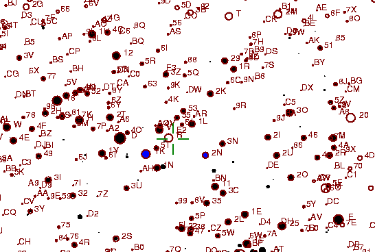 Identification sketch for variable star RW-GEM (RW GEMINORUM) on the night of JD2453042.