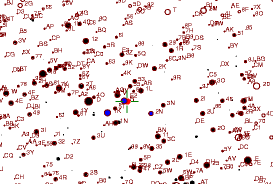 Identification sketch for variable star RW-GEM (RW GEMINORUM) on the night of JD2453042.