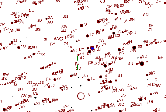 Identification sketch for variable star ST-GEM (ST GEMINORUM) on the night of JD2453042.