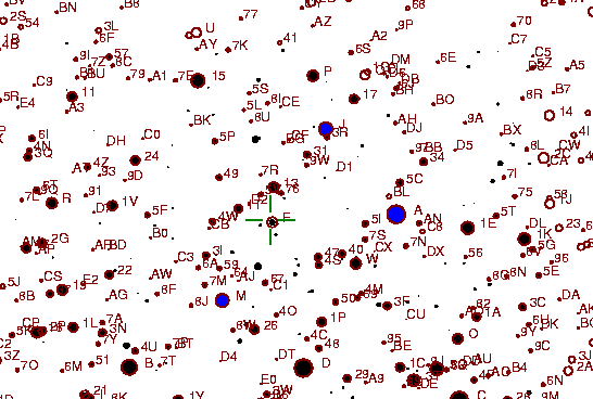 Identification sketch for variable star SZ-AUR (SZ AURIGAE) on the night of JD2453042.