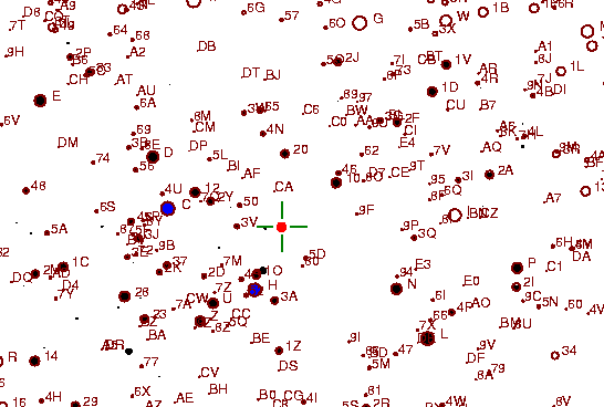 Identification sketch for variable star TZ-AUR (TZ AURIGAE) on the night of JD2453042.