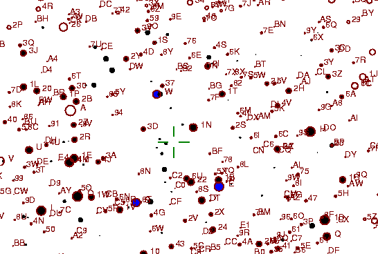 Identification sketch for variable star UU-AUR (UU AURIGAE) on the night of JD2453042.