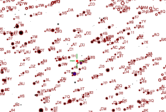 Identification sketch for variable star UU-CMA (UU CANIS MAJORIS) on the night of JD2453042.