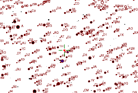Identification sketch for variable star UU-CMA (UU CANIS MAJORIS) on the night of JD2453042.