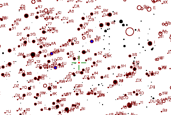 Identification sketch for variable star UY-GEM (UY GEMINORUM) on the night of JD2453042.
