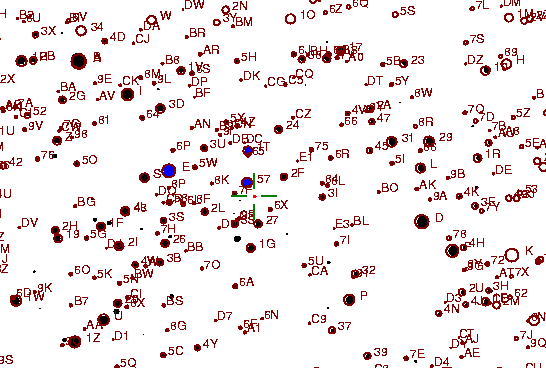 Identification sketch for variable star V-GEM (V GEMINORUM) on the night of JD2453042.