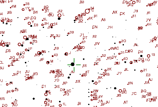 Identification sketch for variable star V-LYN (V LYNCIS) on the night of JD2453042.