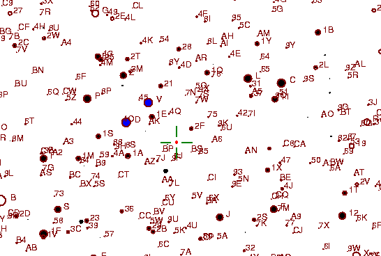 Identification sketch for variable star W-LYN (W LYNCIS) on the night of JD2453042.