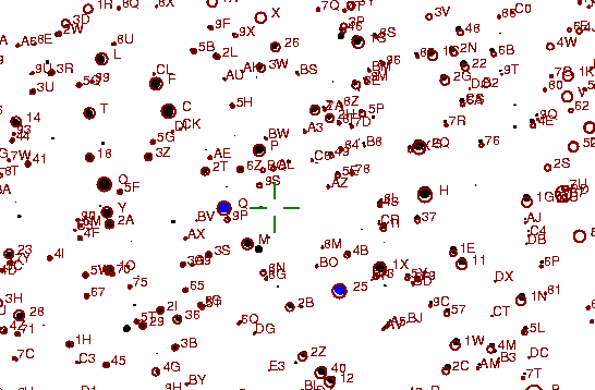 Identification sketch for variable star WW-AUR (WW AURIGAE) on the night of JD2453042.
