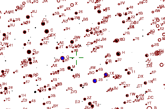 Identification sketch for variable star WW-AUR (WW AURIGAE) on the night of JD2453042.
