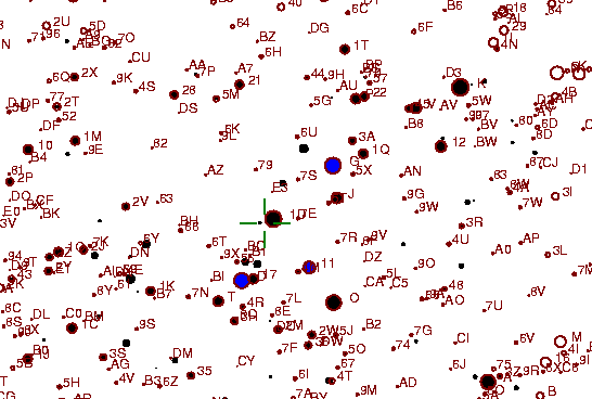 Identification sketch for variable star WZ-GEM (WZ GEMINORUM) on the night of JD2453042.