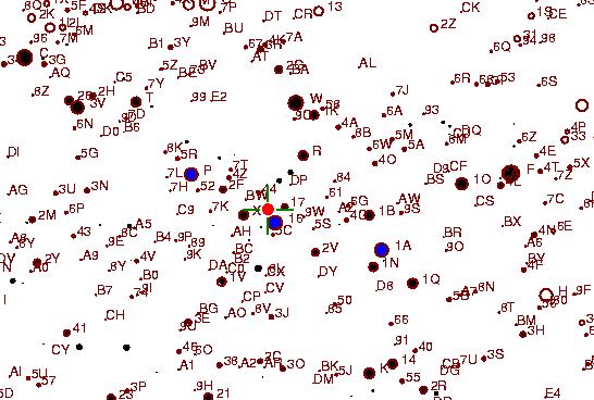 Identification sketch for variable star Z-AUR (Z AURIGAE) on the night of JD2453042.