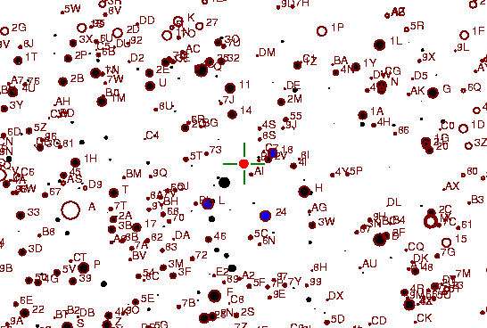 Identification sketch for variable star ZZ-GEM (ZZ GEMINORUM) on the night of JD2453042.