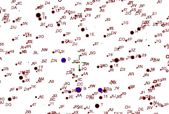 Identification sketch for variable star AI-PER (AI PERSEI) on the night of JD2453045.