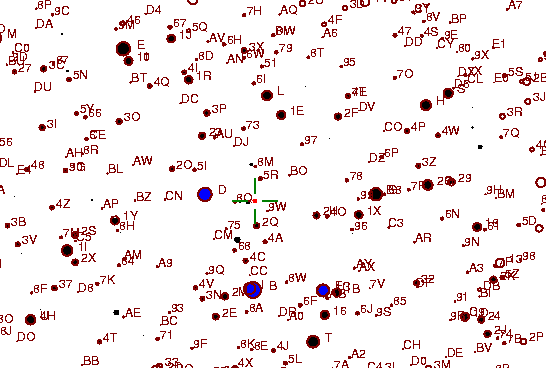 Identification sketch for variable star AI-PER (AI PERSEI) on the night of JD2453045.