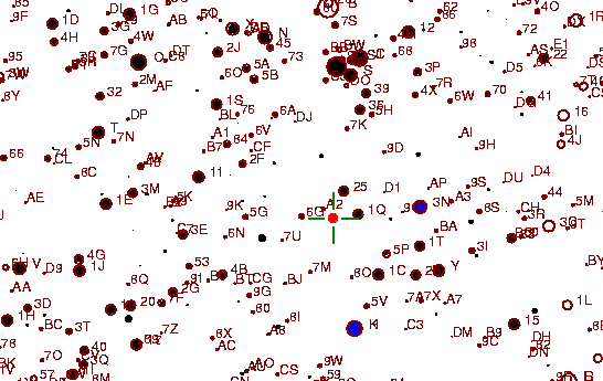 Identification sketch for variable star AQ-AUR (AQ AURIGAE) on the night of JD2453045.