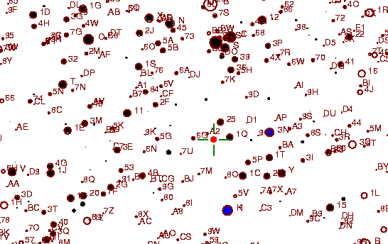 Identification sketch for variable star AQ-AUR (AQ AURIGAE) on the night of JD2453045.