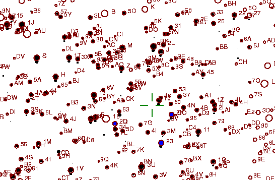 Identification sketch for variable star BG-MON (BG MONOCEROTIS) on the night of JD2453045.