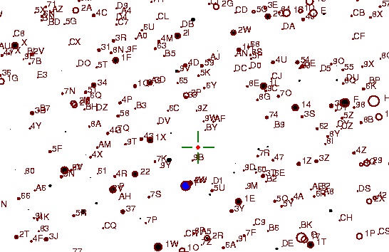 Identification sketch for variable star KR-AUR (KR AURIGAE) on the night of JD2453045.