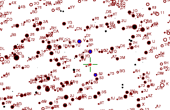 Identification sketch for variable star OT-AUR (OT AURIGAE) on the night of JD2453045.
