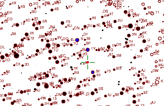 Identification sketch for variable star OT-AUR (OT AURIGAE) on the night of JD2453045.