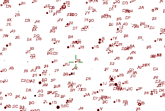 Identification sketch for variable star SU-UMA (SU URSAE MAJORIS) on the night of JD2453045.