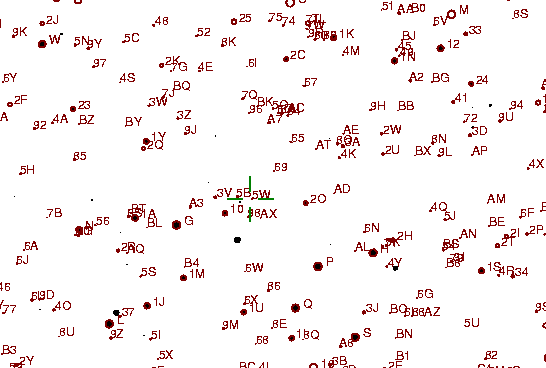 Identification sketch for variable star SW-UMA (SW URSAE MAJORIS) on the night of JD2453045.
