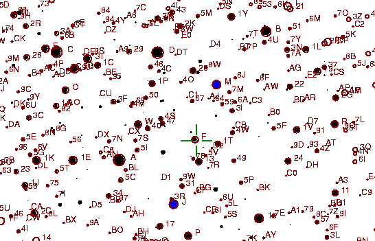 Identification sketch for variable star SZ-AUR (SZ AURIGAE) on the night of JD2453045.