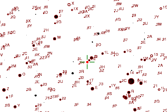 Identification sketch for variable star V-LEO (V LEONIS) on the night of JD2453045.