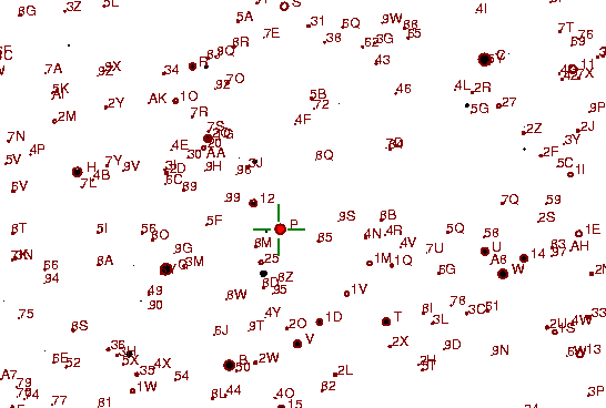 Identification sketch for variable star V-UMA (V URSAE MAJORIS) on the night of JD2453045.