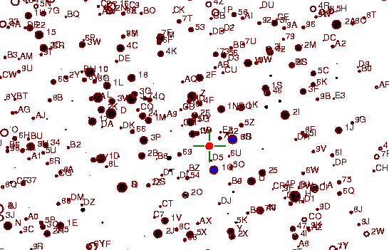 Identification sketch for variable star W-AUR (W AURIGAE) on the night of JD2453045.
