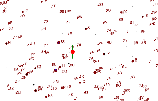 Identification sketch for variable star W-UMA (W URSAE MAJORIS) on the night of JD2453045.
