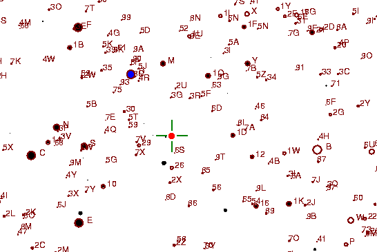 Identification sketch for variable star XZ-UMA (XZ URSAE MAJORIS) on the night of JD2453045.