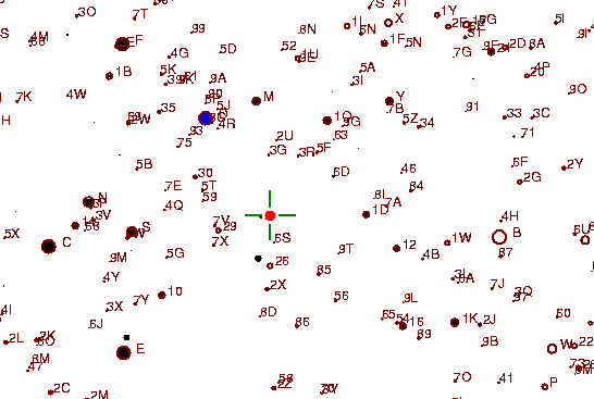 Identification sketch for variable star XZ-UMA (XZ URSAE MAJORIS) on the night of JD2453045.