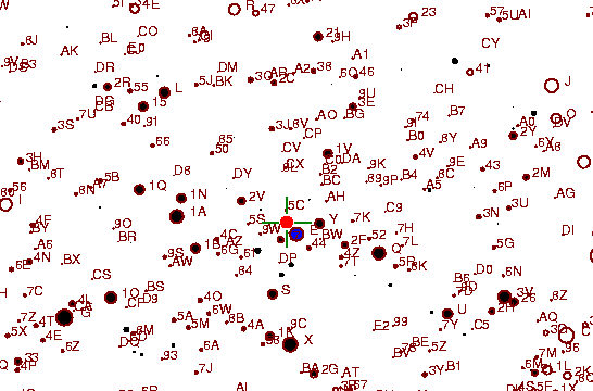Identification sketch for variable star Z-AUR (Z AURIGAE) on the night of JD2453045.