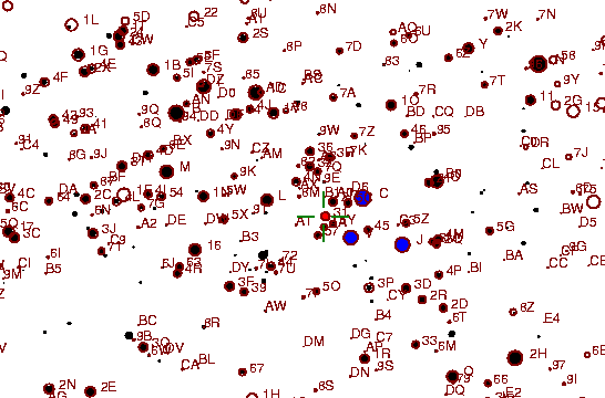 Identification sketch for variable star AD-TAU (AD TAURI) on the night of JD2453057.
