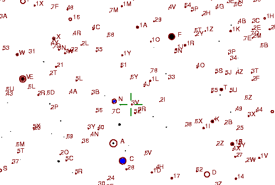 Identification sketch for variable star AN-UMA (AN URSAE MAJORIS) on the night of JD2453057.