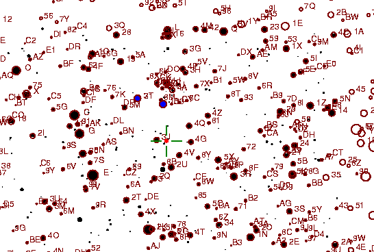 Identification sketch for variable star AZ-MON (AZ MONOCEROTIS) on the night of JD2453057.