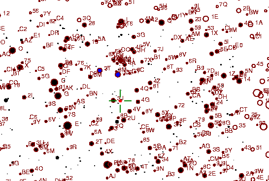 Identification sketch for variable star AZ-MON (AZ MONOCEROTIS) on the night of JD2453057.