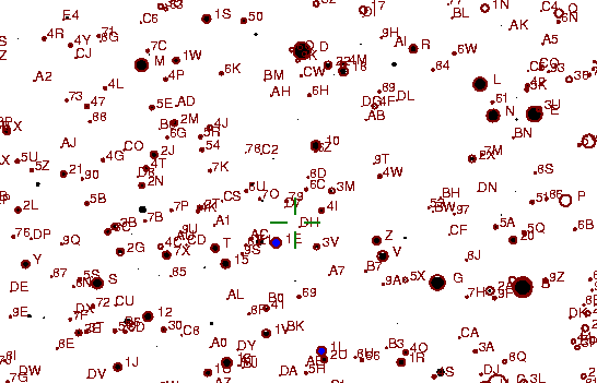 Identification sketch for variable star BI-ORI (BI ORIONIS) on the night of JD2453057.
