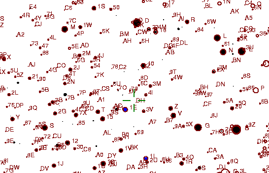 Identification sketch for variable star BI-ORI (BI ORIONIS) on the night of JD2453057.