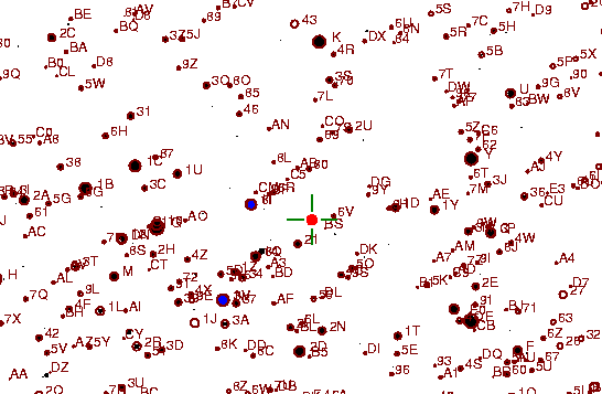 Identification sketch for variable star BO-MON (BO MONOCEROTIS) on the night of JD2453057.