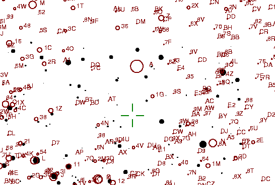 Identification sketch for variable star BU-TAU (BU TAURI) on the night of JD2453057.