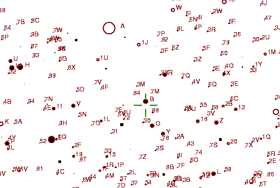Identification sketch for variable star CF-VIR (CF VIRGINIS) on the night of JD2453057.