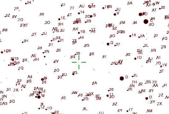 Identification sketch for variable star CH-UMA (CH URSAE MAJORIS) on the night of JD2453057.