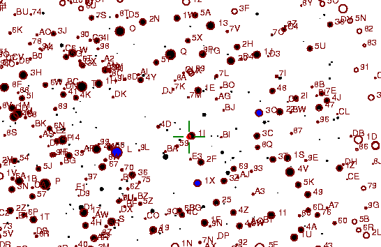 Identification sketch for variable star FX-MON (FX MONOCEROTIS) on the night of JD2453057.