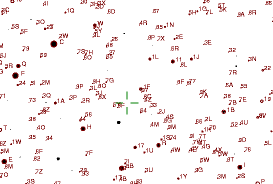 Identification sketch for variable star HV-VIR (HV VIRGINIS) on the night of JD2453057.