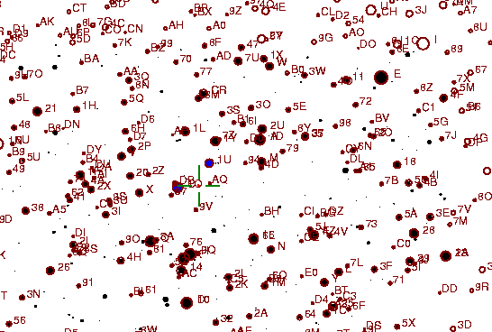 Identification sketch for variable star RR-MON (RR MONOCEROTIS) on the night of JD2453057.