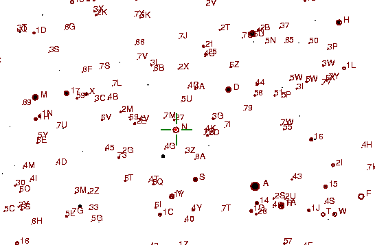 Identification sketch for variable star RR-UMA (RR URSAE MAJORIS) on the night of JD2453057.