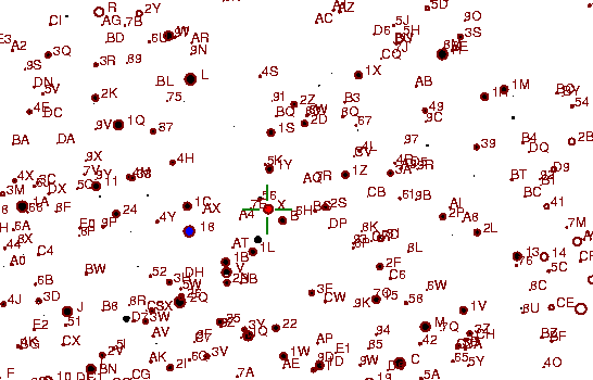 Identification sketch for variable star RU-LYN (RU LYNCIS) on the night of JD2453057.